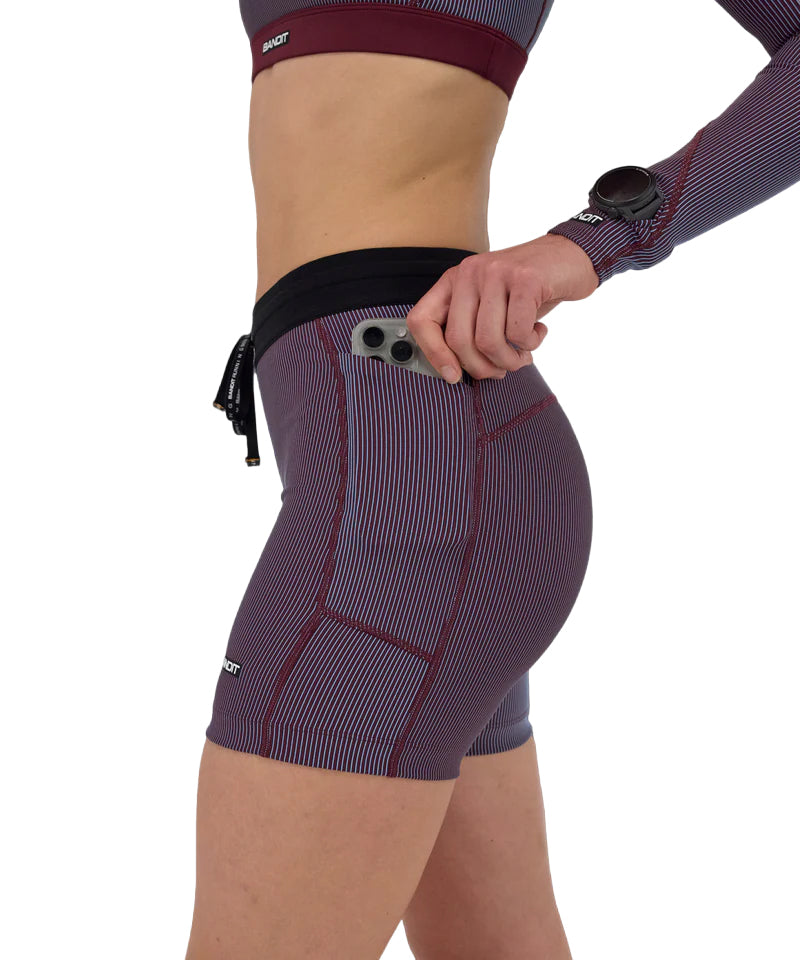 Bandit Running Striped Cadence 5" Compression Short