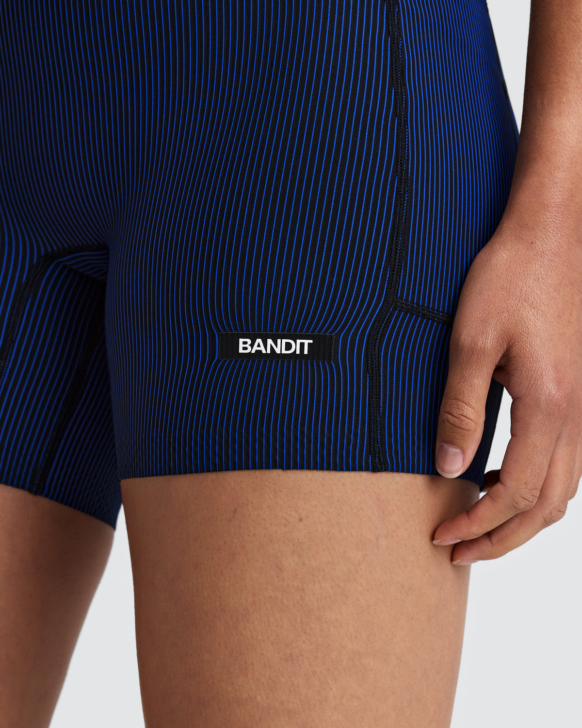 BANDIT RUNNING Women's Striped Cadence™ 5" Compression Bottom - Black
