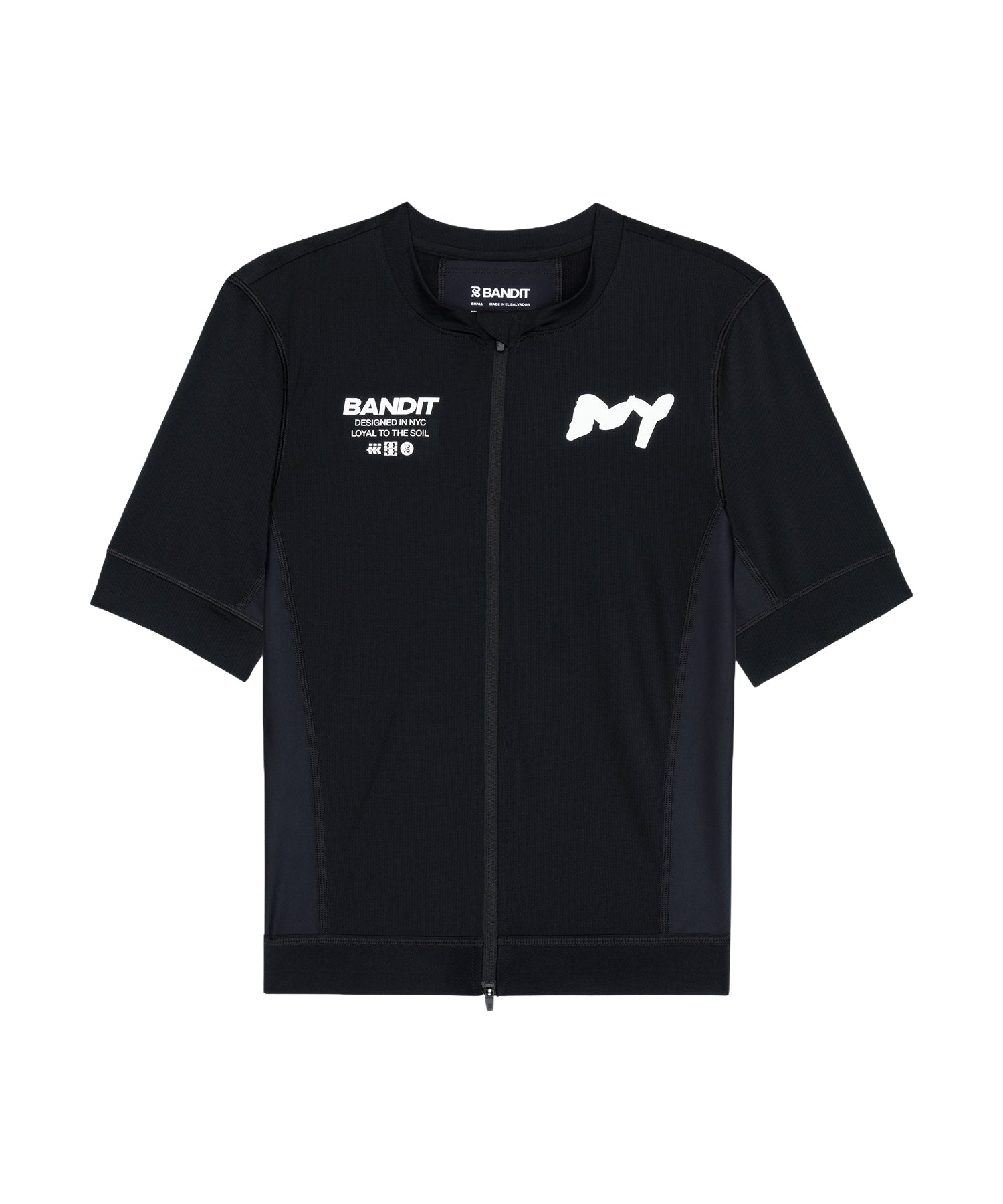 Bandit Running Pieced Short Sleeve Zip Top