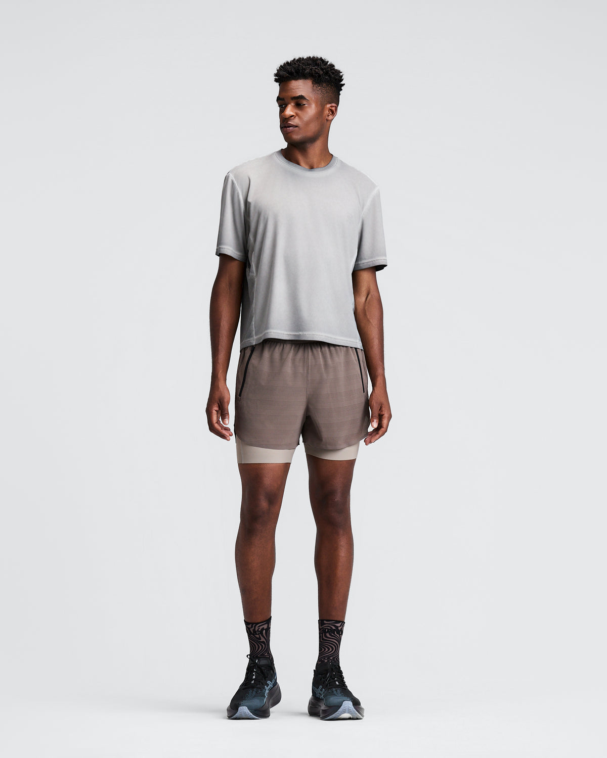 BANDIT RUNNING — MEN'S COOLGRID™ DUO SHORT — COCOA