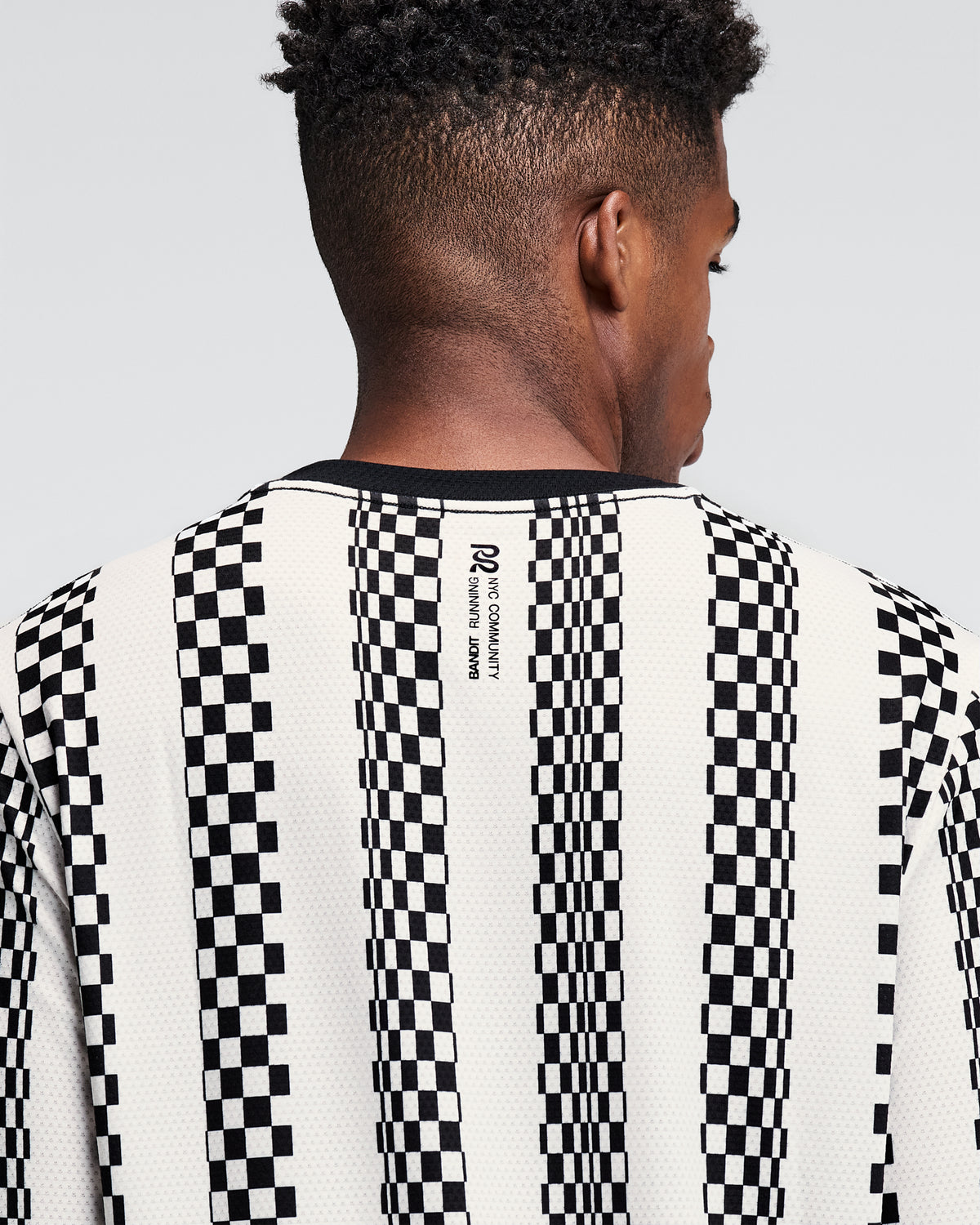 Men_s Micromesh™ Long Sleeve Performance Tee - Checkerboard Stripe