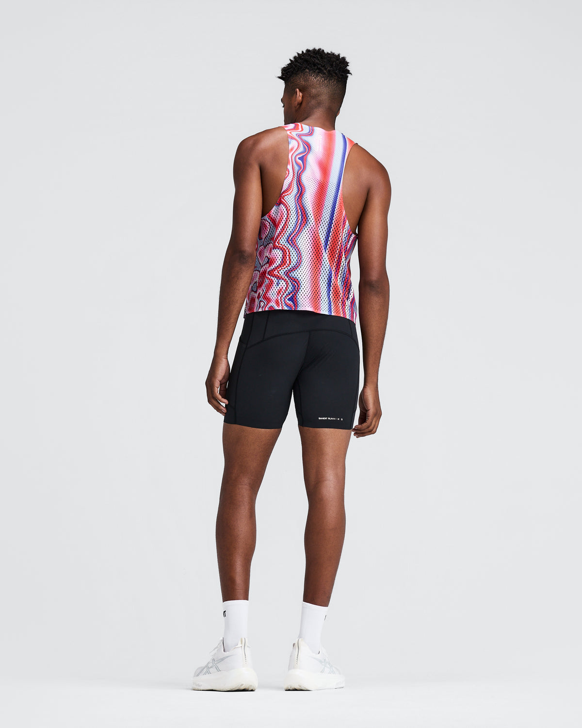 BANDIT RUNNING — MEN'S SHREDDER™ SHORTY RACE SINGLET — MELTED STRIPE GRADIENT