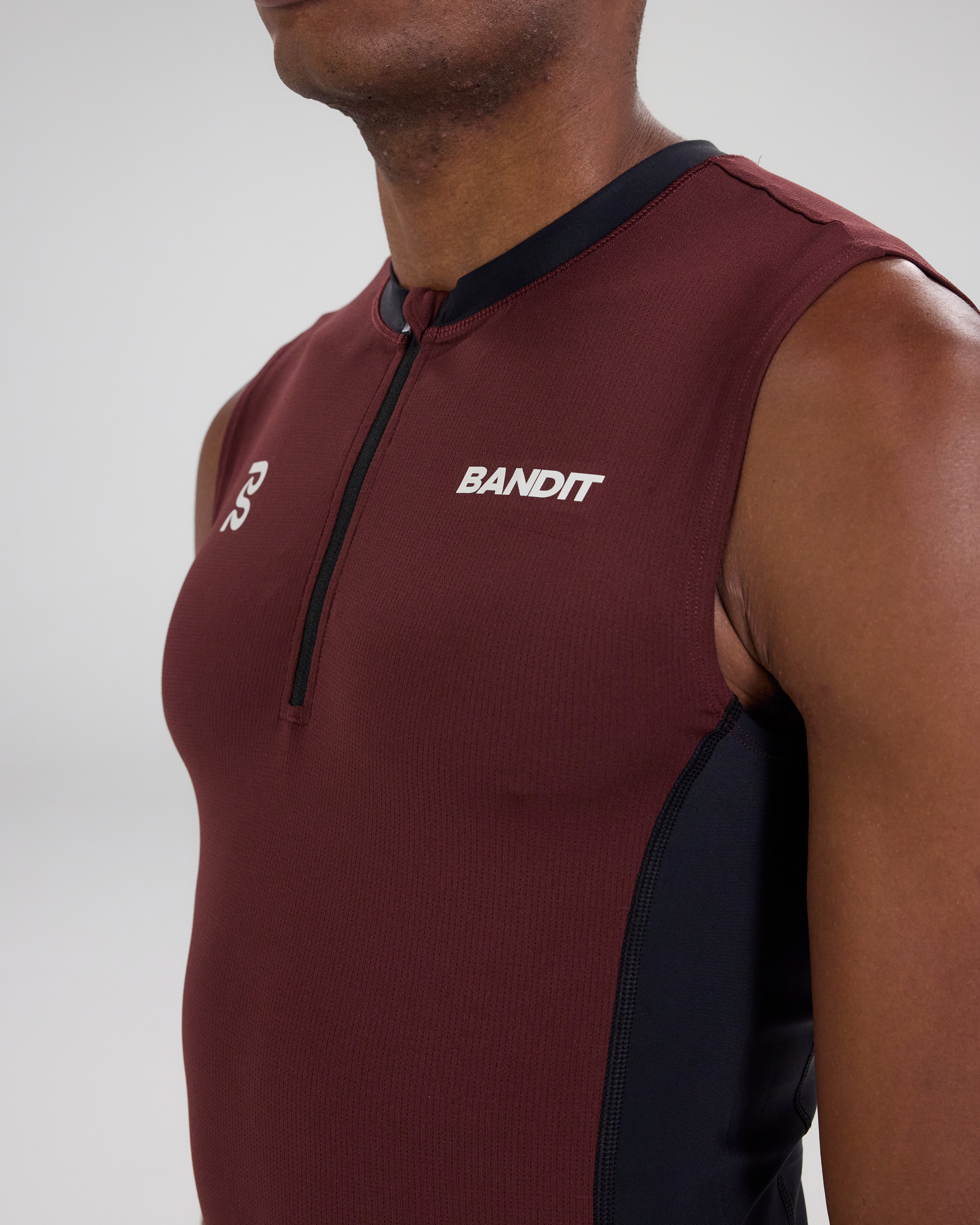 Bandit Running Pieced Sleeveless Quarter Zip