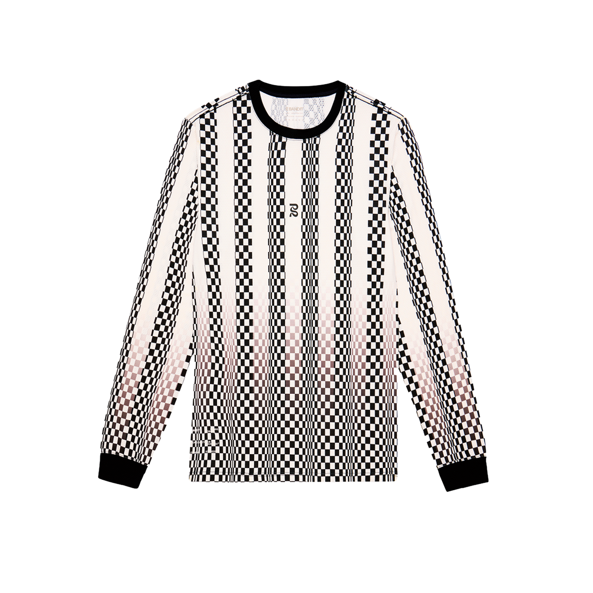 Men_s Micromesh™ Long Sleeve Performance Tee - Checkerboard Stripe