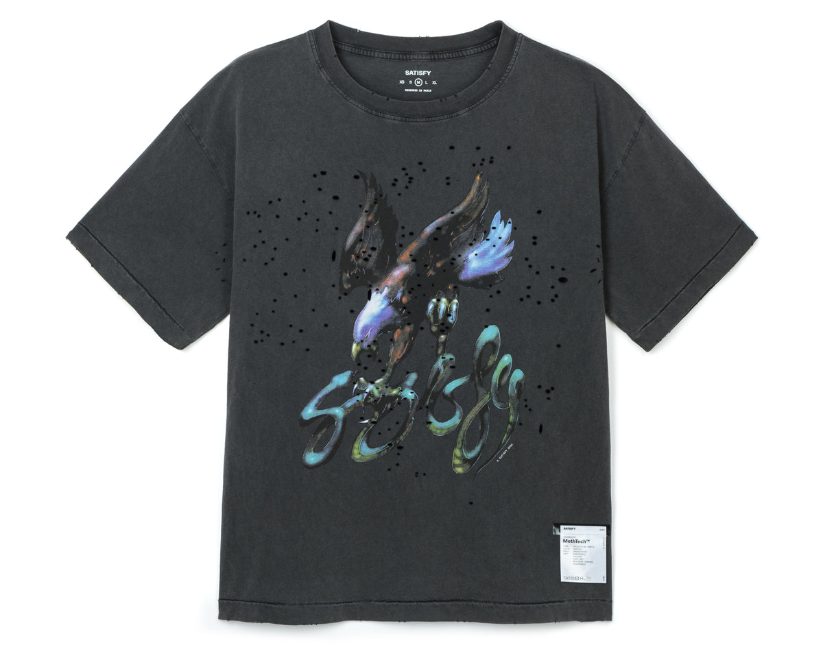 SATISFY MOTHTECH™ TEE AGED BLACK AIRBRUSH EAGLE