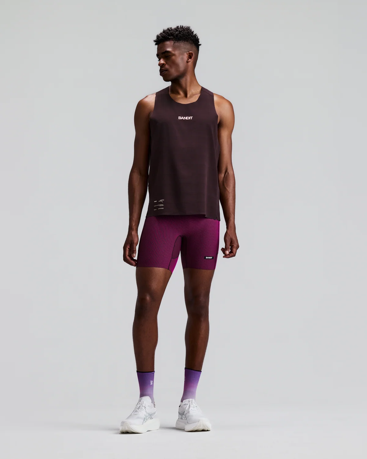 BANDIT RUNNING MEN'S STRIPED CADENCE™ QUARTER TIGHTS