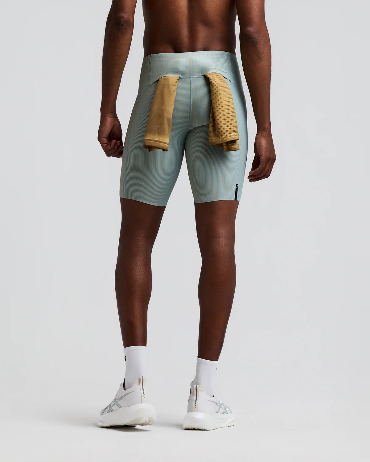 BANDIT RUNNING STRIPED CADENCE™ HALF TIGHTS LAGOON / COPAL