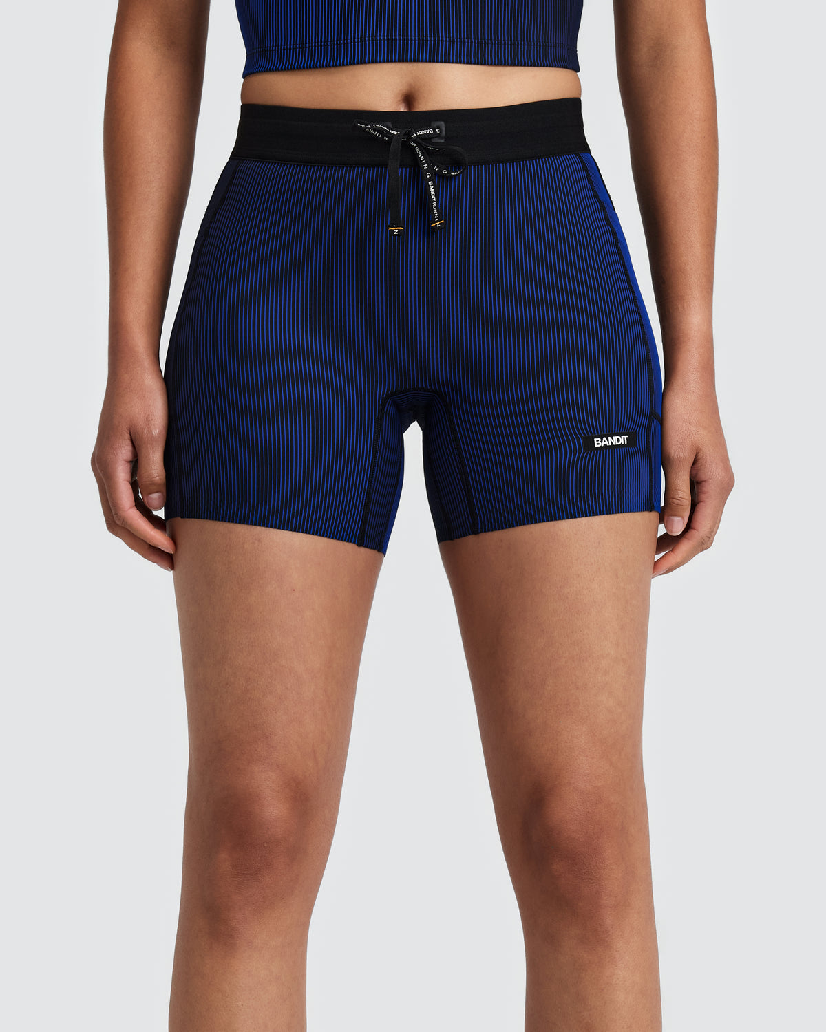 BANDIT RUNNING Women's Striped Cadence™ 5" Compression Bottom - Black