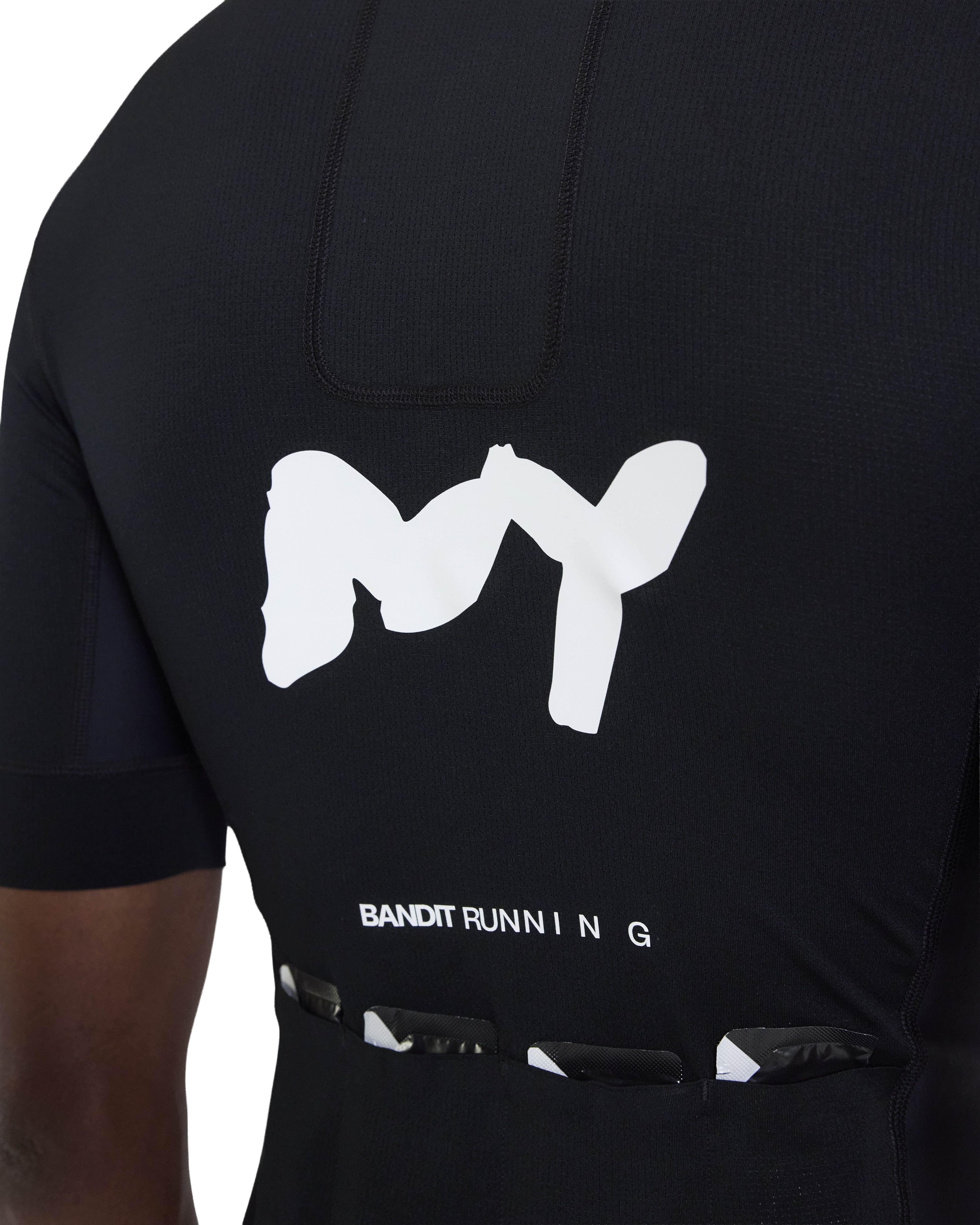 Bandit Running Pieced Short Sleeve Zip Top