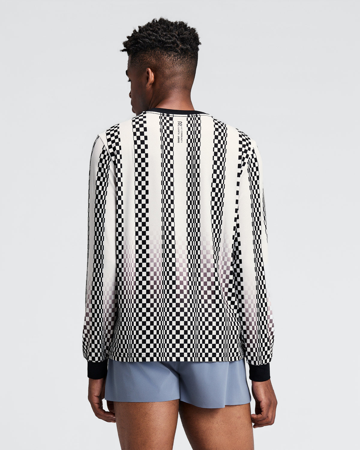 Men_s Micromesh™ Long Sleeve Performance Tee - Checkerboard Stripe