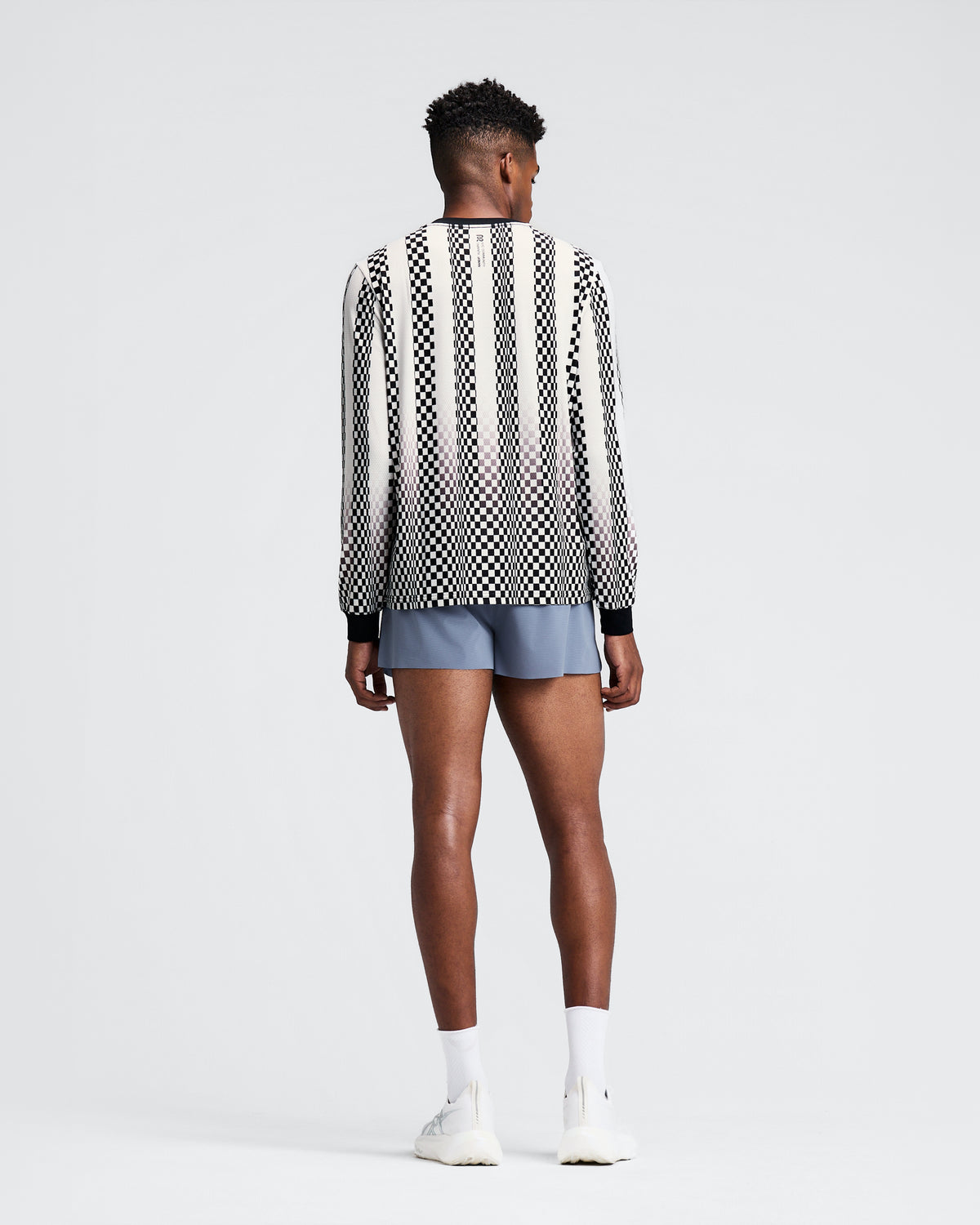 Men_s Micromesh™ Long Sleeve Performance Tee - Checkerboard Stripe