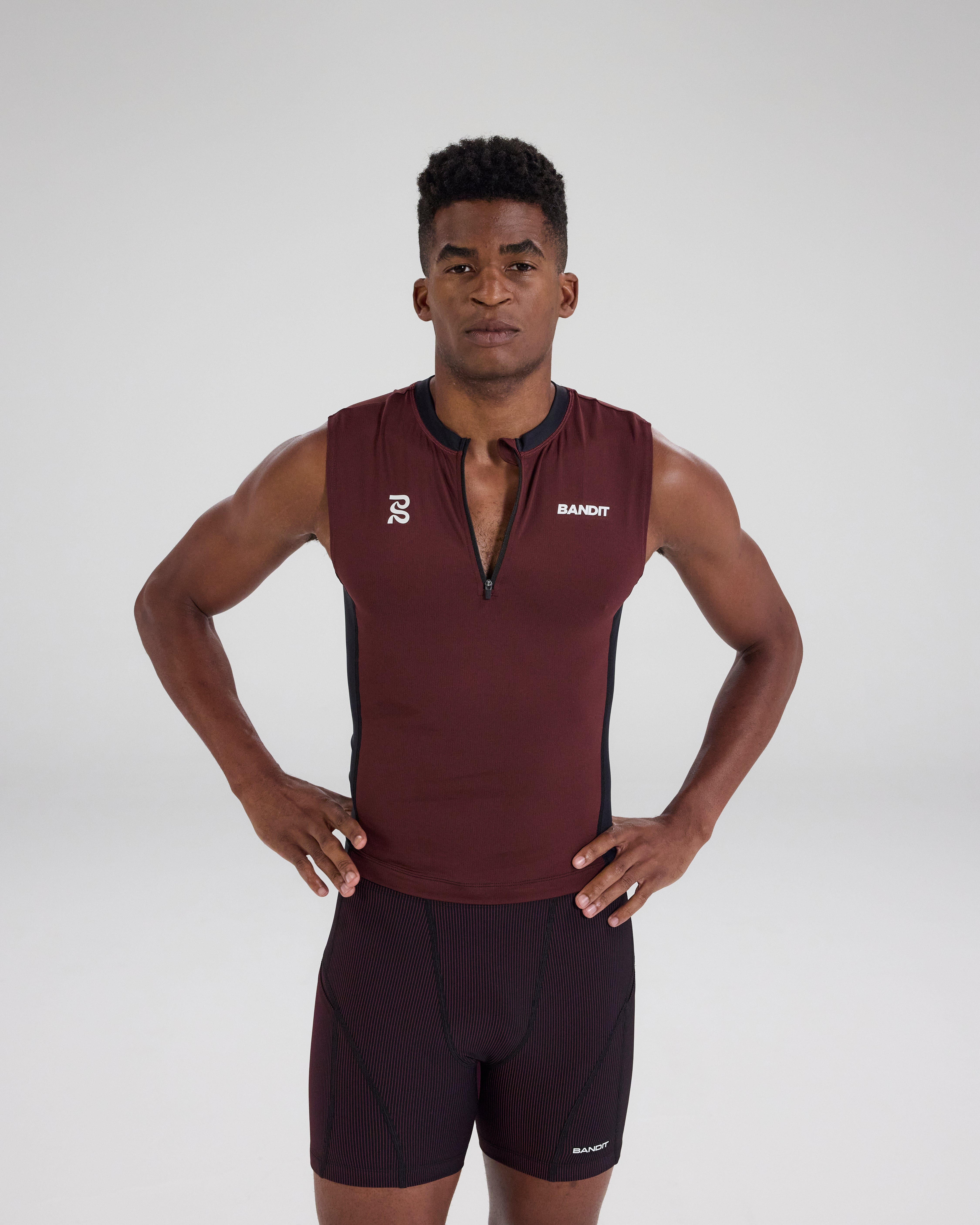 Bandit Running Pieced Sleeveless Quarter Zip