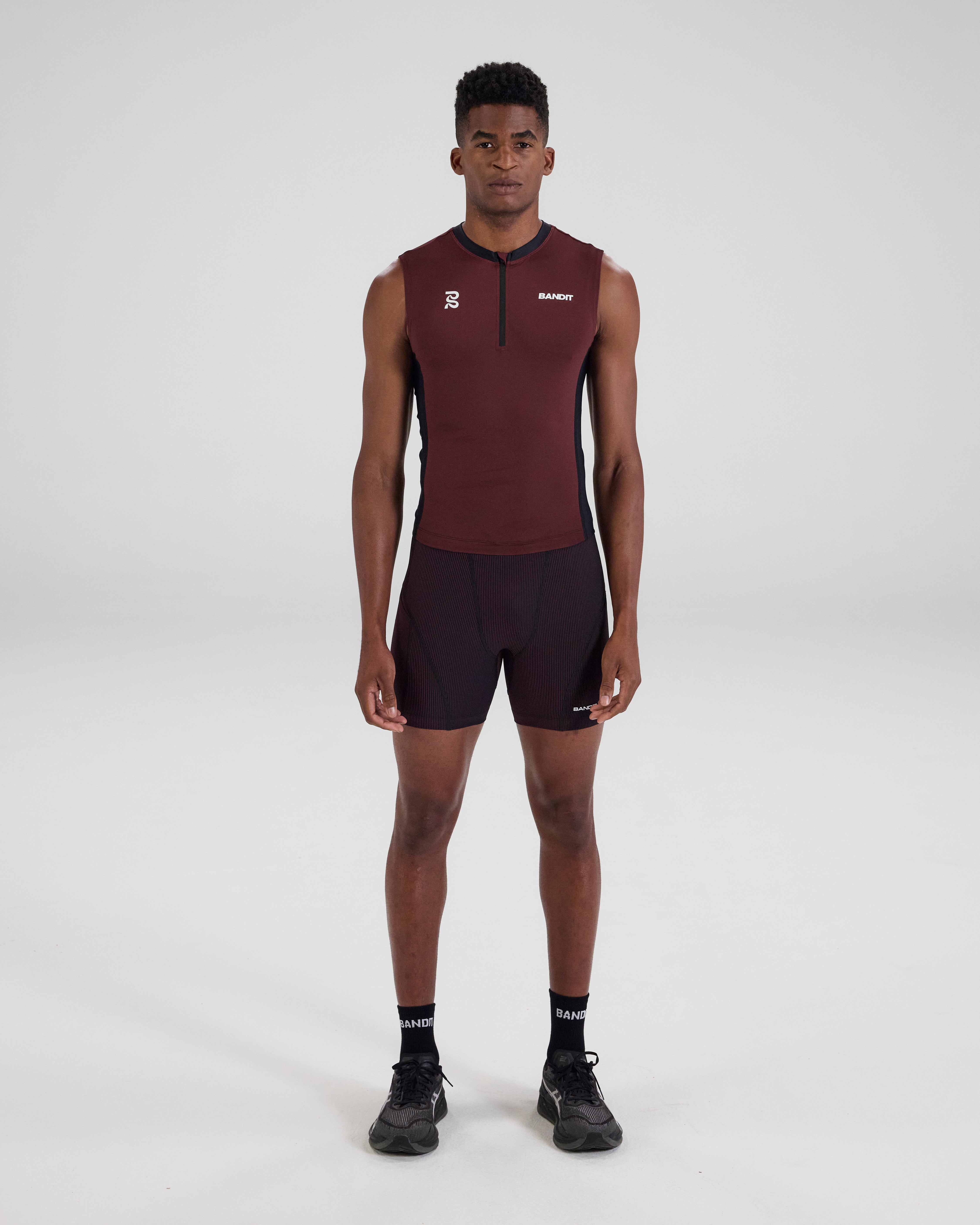 Bandit Running Pieced Sleeveless Quarter Zip